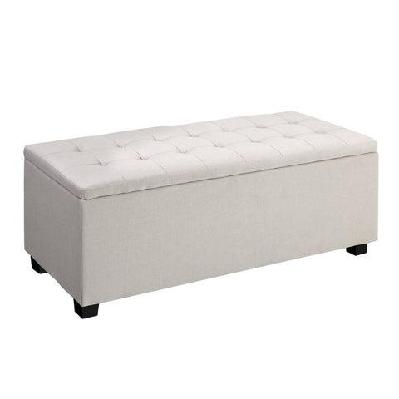 large fabric storage ottoman - beige
