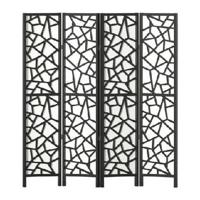 artiss clover room divider screen privacy wood dividers stand 4 panel black