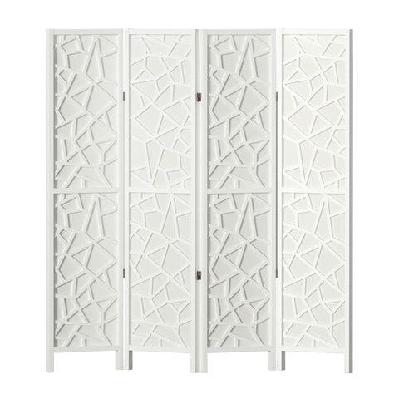 artiss clover room divider screen privacy wood dividers stand 4 panel white