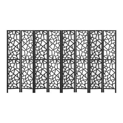 artiss clover room divider screen privacy wood dividers stand 8 panel black