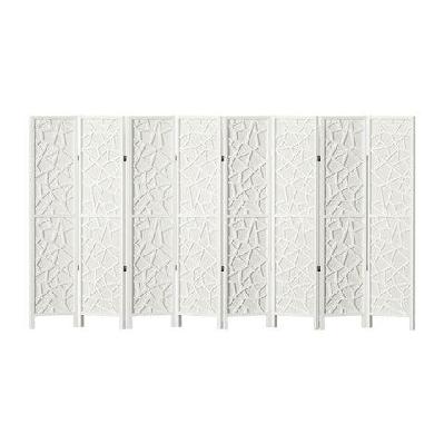 artiss clover room divider screen privacy wood dividers stand 8 panel white