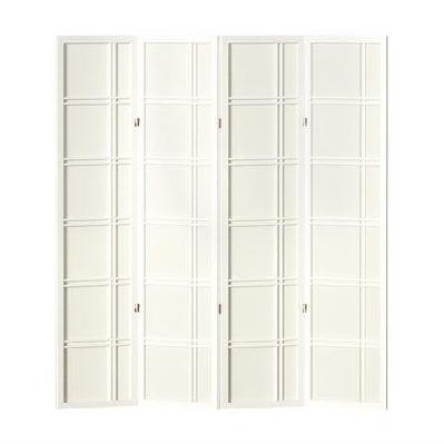 room divider screen privacy wood dividers stand 4 panel nova white