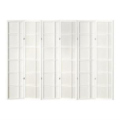 room divider screen privacy wood dividers stand 6 panel nova white