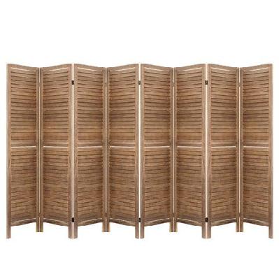 room divider screen 8 panel privacy wood dividers stand bed timber brown
