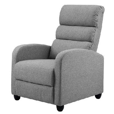 luxury recliner chair chairs lounge armchair sofa fabric cover grey