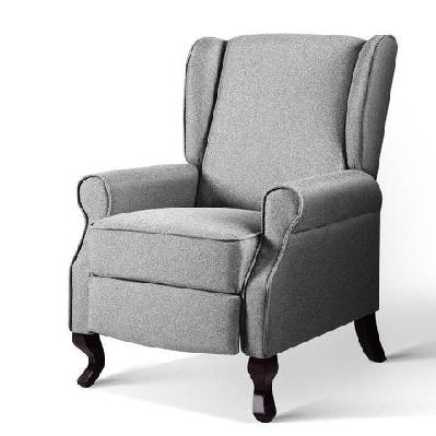 recliner chair luxury lounge armchair single sofa couch fabric grey