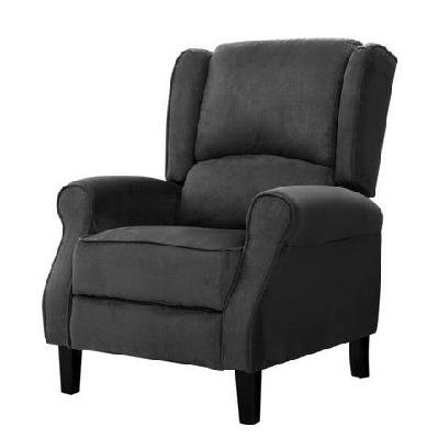 recliner chair adjustable sofa lounge soft suede armchair couch charcoal