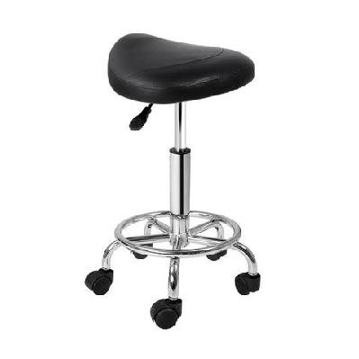 artiss saddle salon stool black pu swivel barber hair dress chair hydraulic lift
