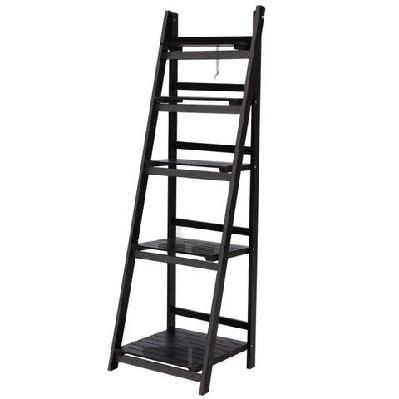 display shelf 5 tier wooden ladder stand storage book shelves rack coffee