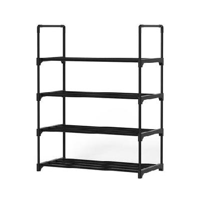 artiss shoe rack stackable shelves 4 tiers 55cm shoes storage stand black