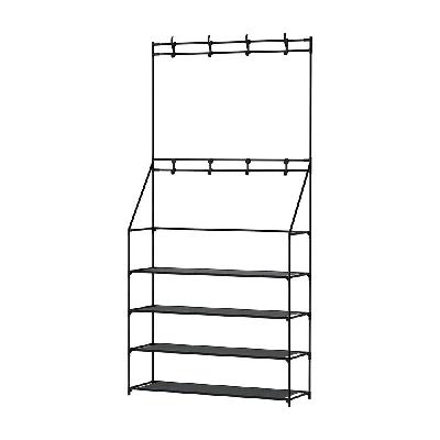artiss shoe rack coat hat stand hallway shoes storage tree metal shelves black