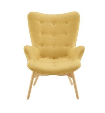 featherston replica fabric contour relaxing lounge armchair - mustard mustard