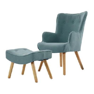 armchair lounge chair ottoman accent armchairs sofa fabric chairs blue