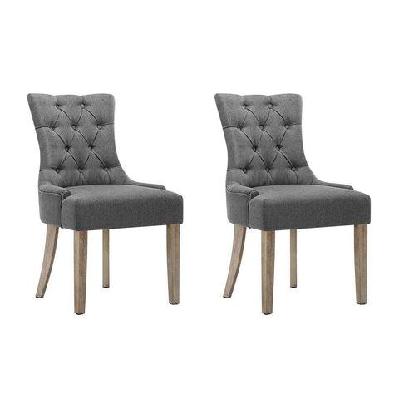 set of 2 dining chair cayes french provincial chairs wooden fabric retro cafe