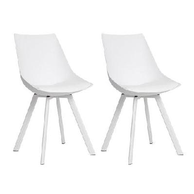 artiss set of 2 lylette dining chairs cafe chairs pu leather padded seat white