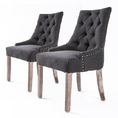 la bella 2 set black (charcoal) french provincial dining chair amour oak leg