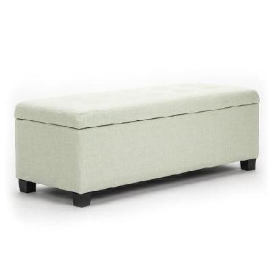 la bella 102cm light green storage ottoman stool fabric