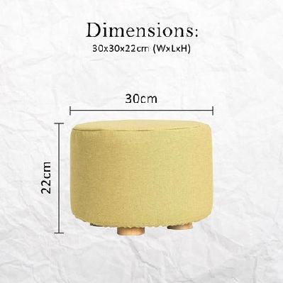 la bella 2 set mustard yellow fabric ottoman round wooden leg foot stool