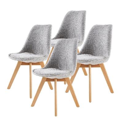 la bella 4 set grey retro dining cafe chair padded seat