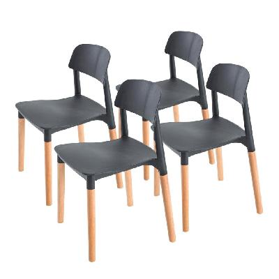 la bella 4 set black retro belloch stackable dining cafe chair
