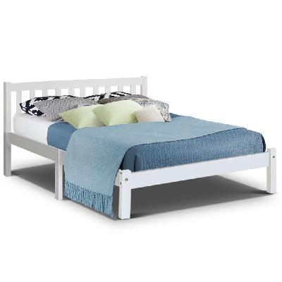 double full size wooden bed frame sofie pine timber mattress base bedroom