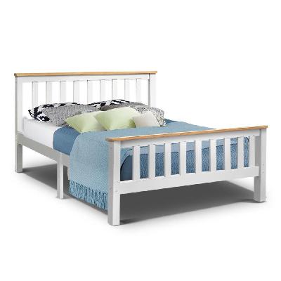 double full size wooden bed frame pony timber mattress base bedroom kids