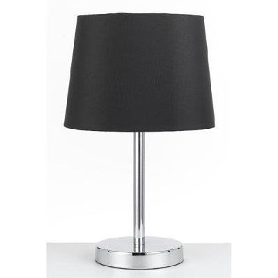 adam modern table desk lamp light metal fabric black chrome polished