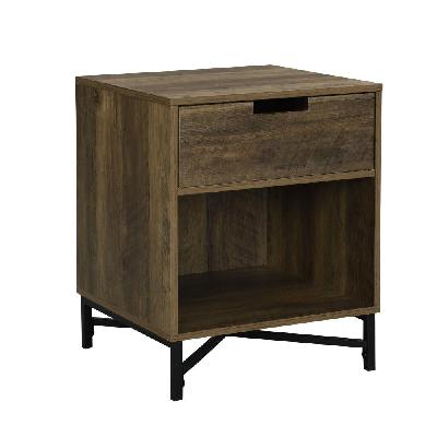 addi wooden nightstand bedside table w/ 1-drawer - walnut