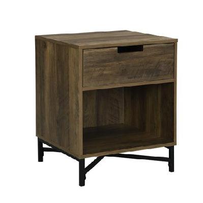 addi wooden nightstand bedside table w/ 1-drawer - walnut