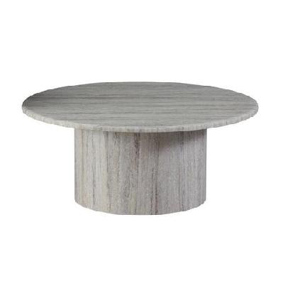 adelise artificial-marble round coffee tea table grey