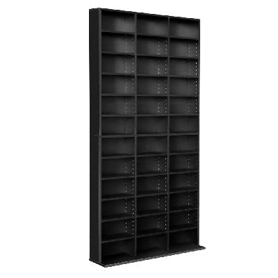 adjustable book storage shelf rack unit - black