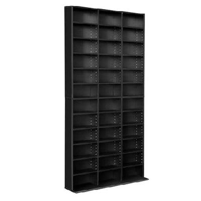 adjustable book storage shelf rack unit - black