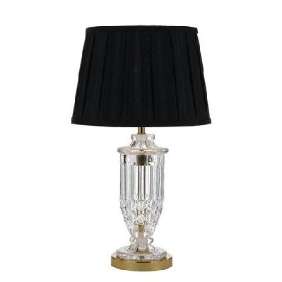 adria modern table desk lamp light glass metal fabric clear black gold