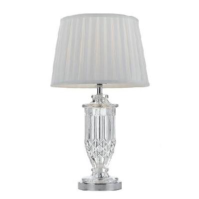 adria modern table desk lamp light glass metal fabric clear chrome white