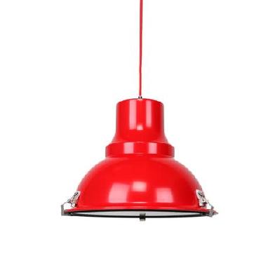 aldous industrial classic cord drop dome pendant light lamp - flame red