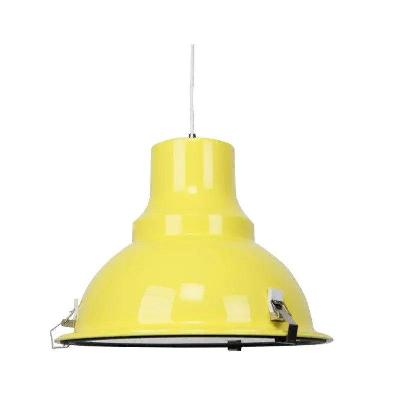 aldous industrial classic cord drop dome pendant light lamp - luminous yellow