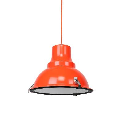 aldous industrial classic cord drop dome pendant light lamp - orange