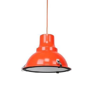aldous industrial classic cord drop dome pendant light lamp - orange