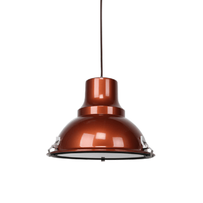 aldous industrial classic cord drop dome pendant light lamp - pearl copper
