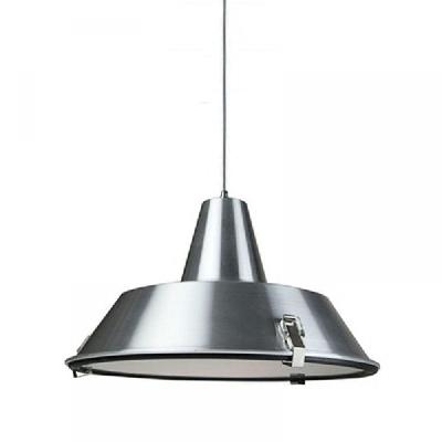 asi industrial cord drop dome pendant light lamp - aluminium