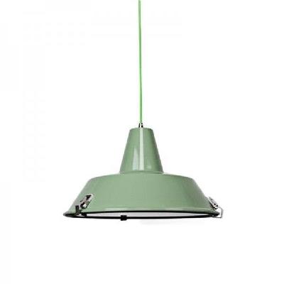 asi industrial cord drop dome pendant light lamp - green