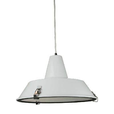 asi industrial cord drop dome pendant light lamp - white