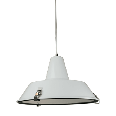 asi industrial cord drop dome pendant light lamp - white