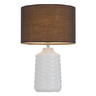 agra modern table desk lamp light fabric ceramic grey white gloss