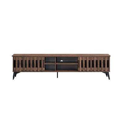 aidan wooden lowline entertainment unit tv stand 180cm 2-doors walnut