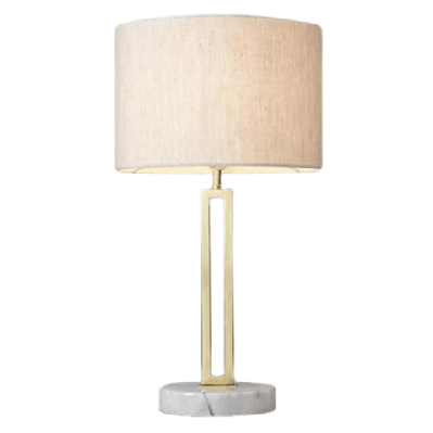 ainsley table desk lamp marble base metal body - grey