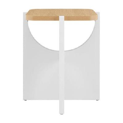 aisling wooden round side end lamp table white/oak