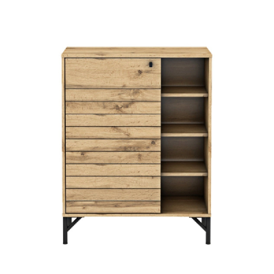 akmo wooden shoe rack organiser cabinet wotan oak