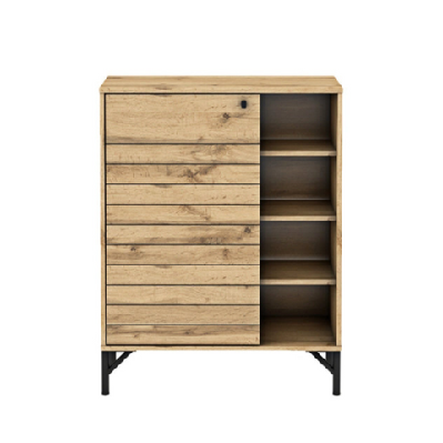 akmo wooden shoe rack organiser cabinet wotan oak