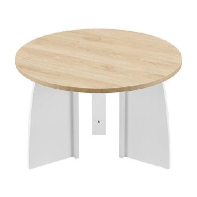 alfie wooden round coffee tea table 70cm oak/white